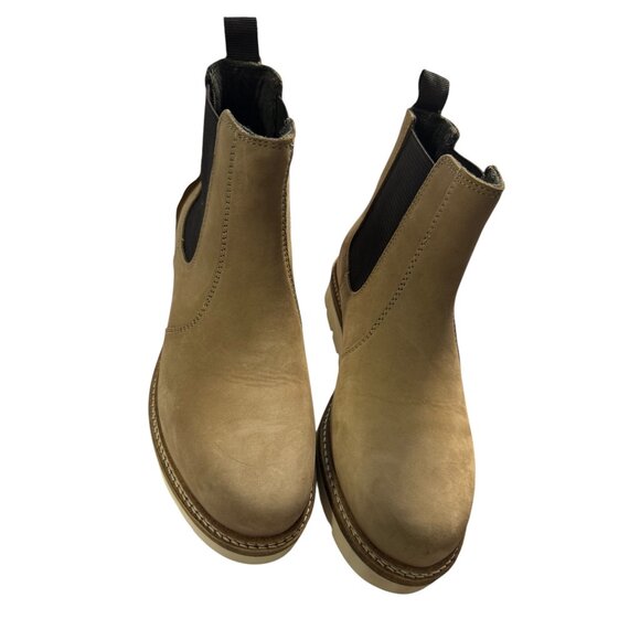 Women's Alpine Design Tan Leather Chelsea Boots With White Sole & Black Elastic - Picture 3 of 9